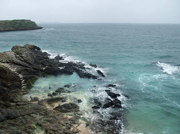 岩の海岸のディテール - moistness ストックフォトと画像