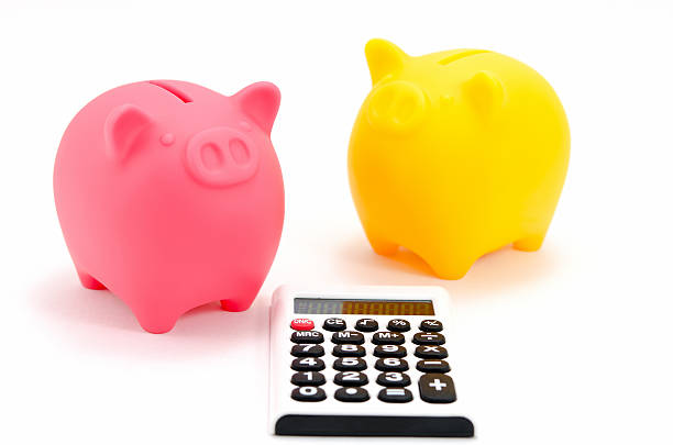 istock Piggy bank and a calculator. 187875180