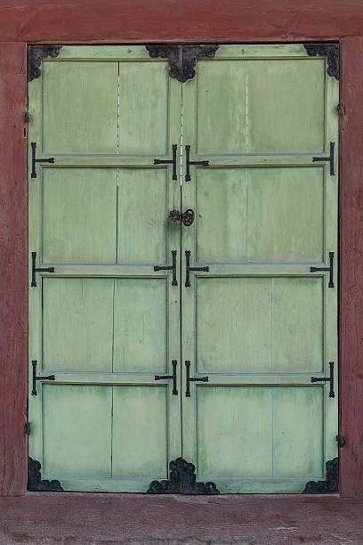 Korea's traditional Wooden Door stock photo