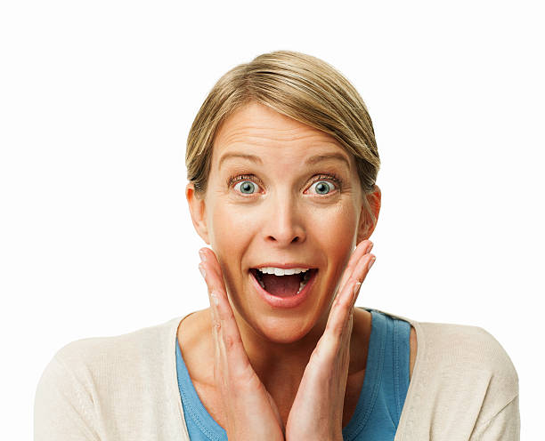 istock Excited Woman Screaming Against White Background 187878679