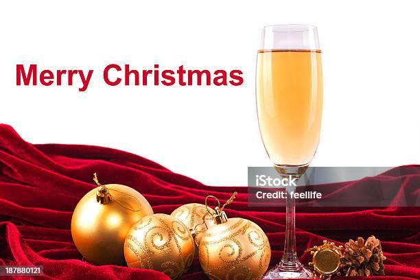 Christmas Decoration With Glasses Of Champagne Stock Photo - Download Image Now - Alcohol - Drink, Bright, Brightly Lit