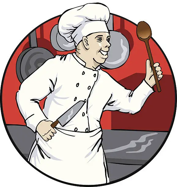 Vector illustration of Chef_at_play