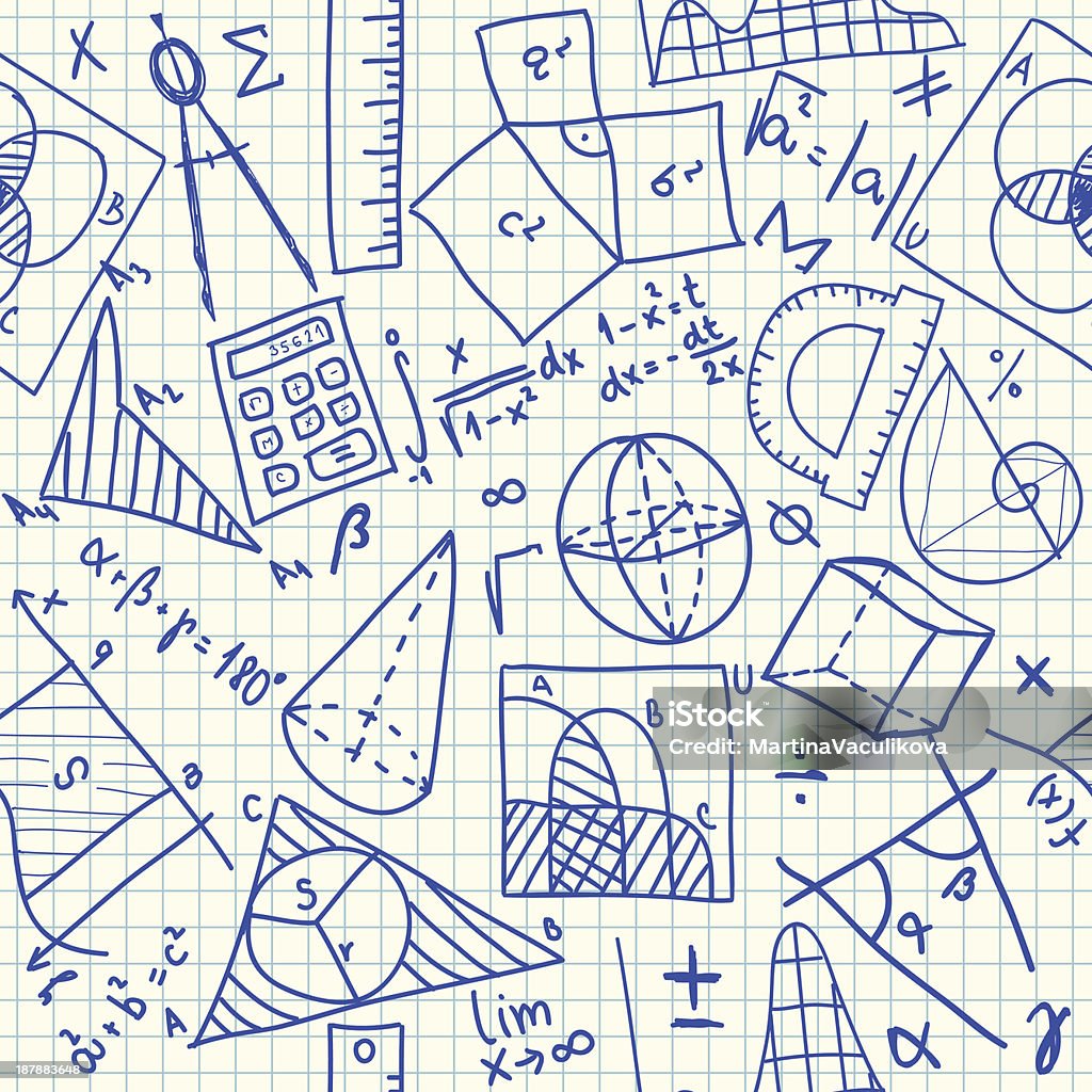 Mathematical crayonnages motif sans couture. - clipart vectoriel de Apprentissage libre de droits