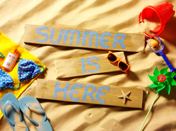 istock Bucket and Spade with Summer is Here Sign 187883679