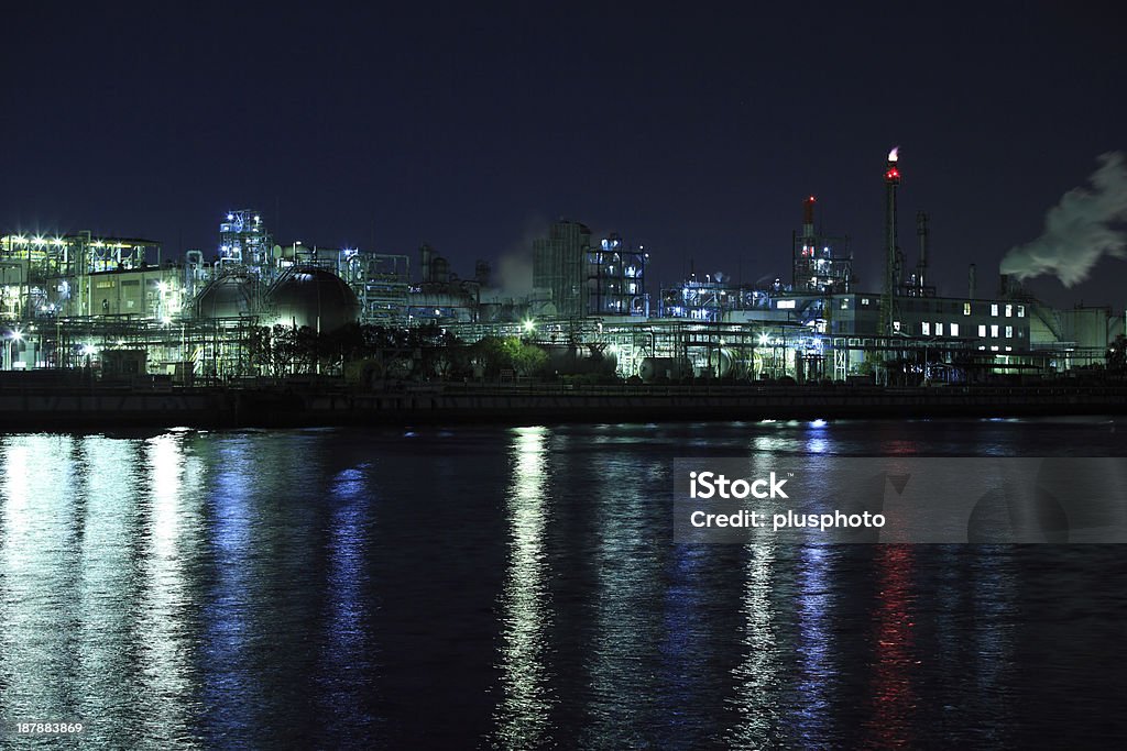 industrial bei Nacht - Lizenzfrei Benzin Stock-Foto