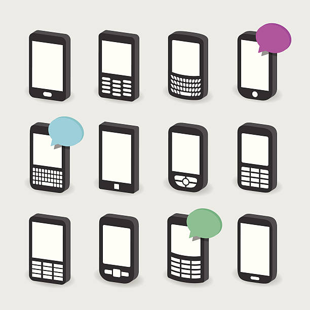 Telefony komórkowe – artystyczna grafika wektorowa