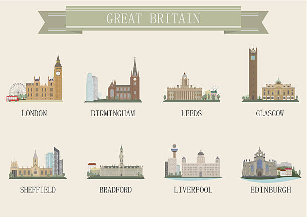 symbol miasta. wielka brytania - liverpool stock illustrations
