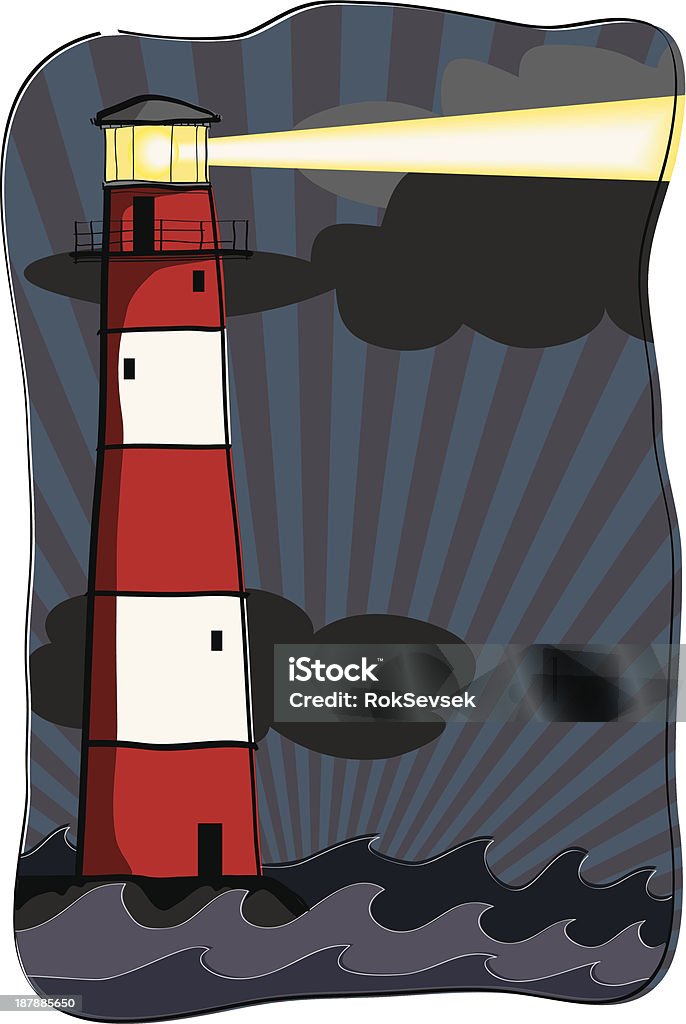 lighthouse lighthouse whit copy space, Vector illustration, fully editable. The lines, colors and background are on separate labeled layers. Architecture stock vector