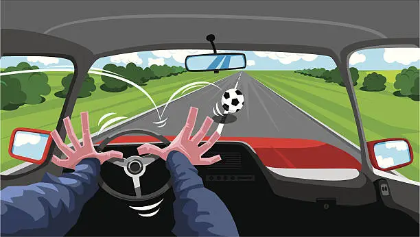 Vector illustration of drive carefully