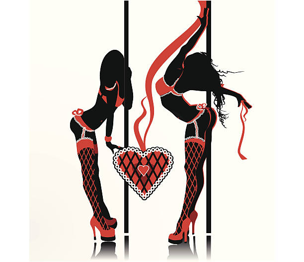 ilustraciones, imágenes clip art, dibujos animados e iconos de stock de erótico de striptease - naked stockings women stripper