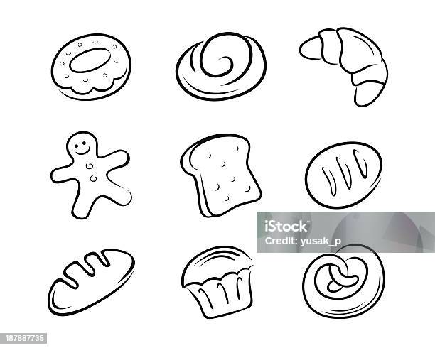 Pain Collection Vecteurs libres de droits et plus d'images vectorielles de Dessin au trait - Dessin au trait, Bagel, Biscuit en pain d'épice