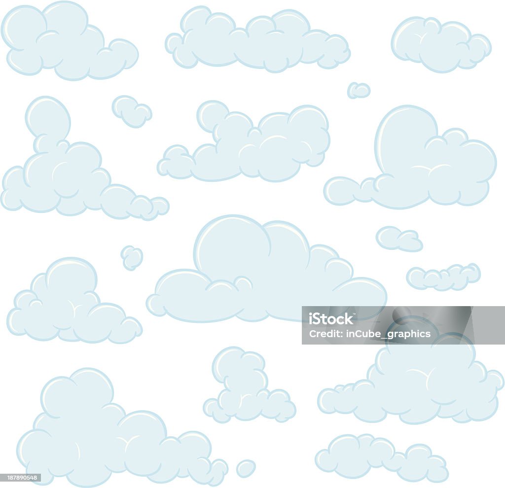 Conjunto de nuvens - Royalty-free Azul arte vetorial
