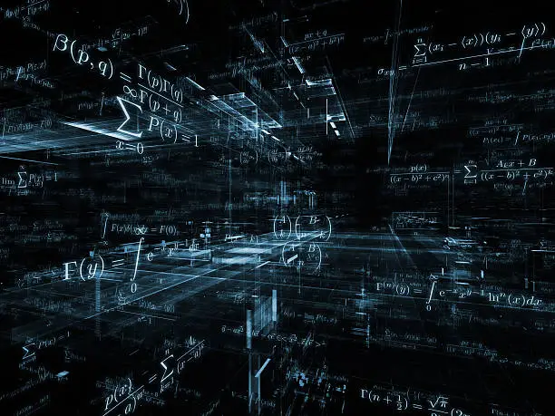 Mathematical Formula series. Graphic composition of mathematical formulas and design elements in perspective to serve as complimentary design for subject of business, science, education and technology