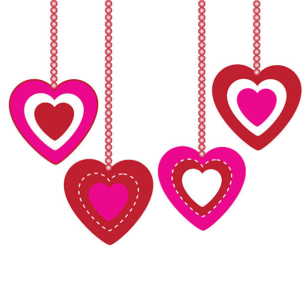 istock Four hearts on the white phone 187890698