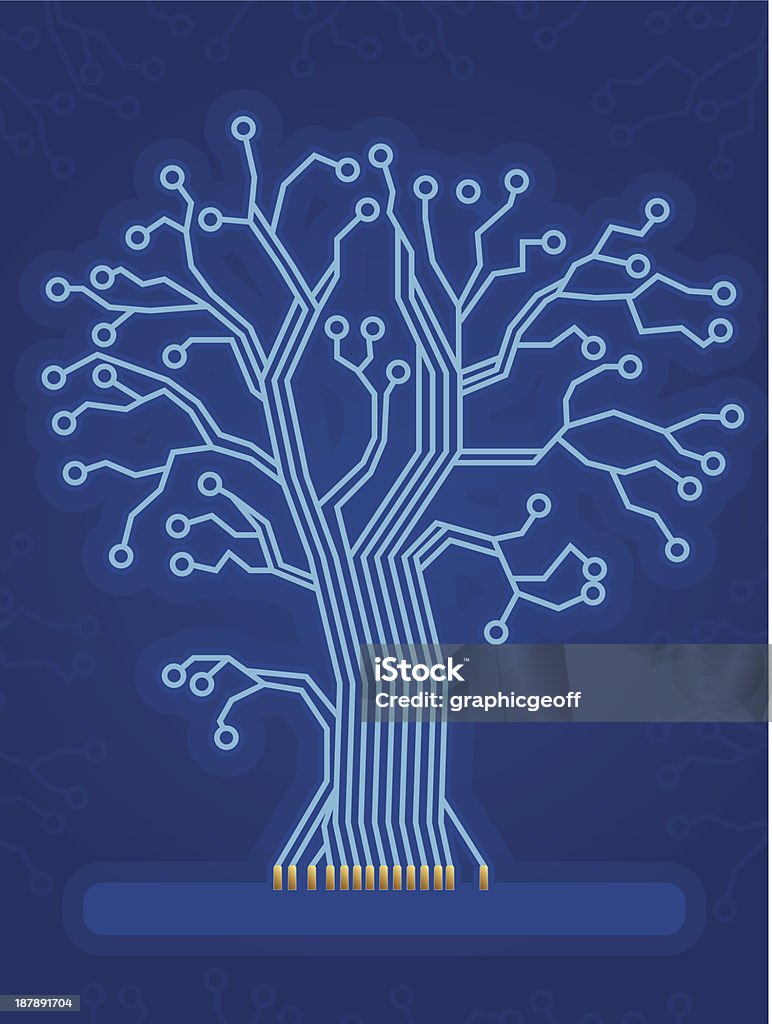 Blue Technology Tree Blue Technology Tree Stock Illustration - Download Image Now - Abstract ...