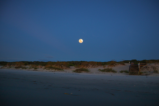 It's just the moon and the beach in this shot taken on beautiful Jekyll Island, Georgia.