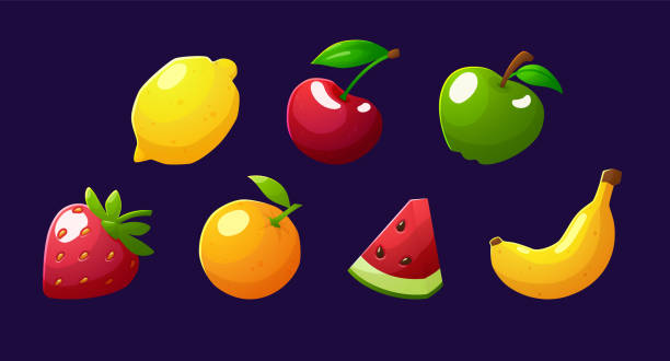 istock Set of different fruits and berries flat style, vector illustration 1878952005