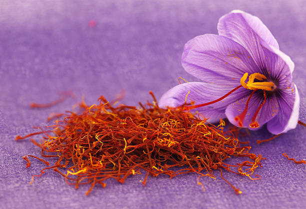 istock Dried saffron spice and flower 187895644