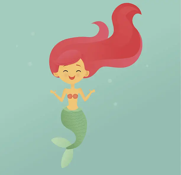 Vector illustration of Happy Mermaid