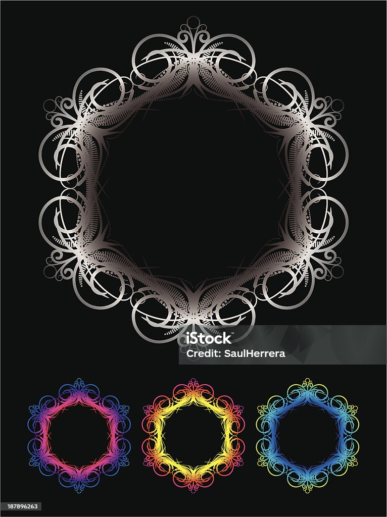 Kolorowe Spirograf obrazu - Grafika wektorowa royalty-free (Czarno biały)
