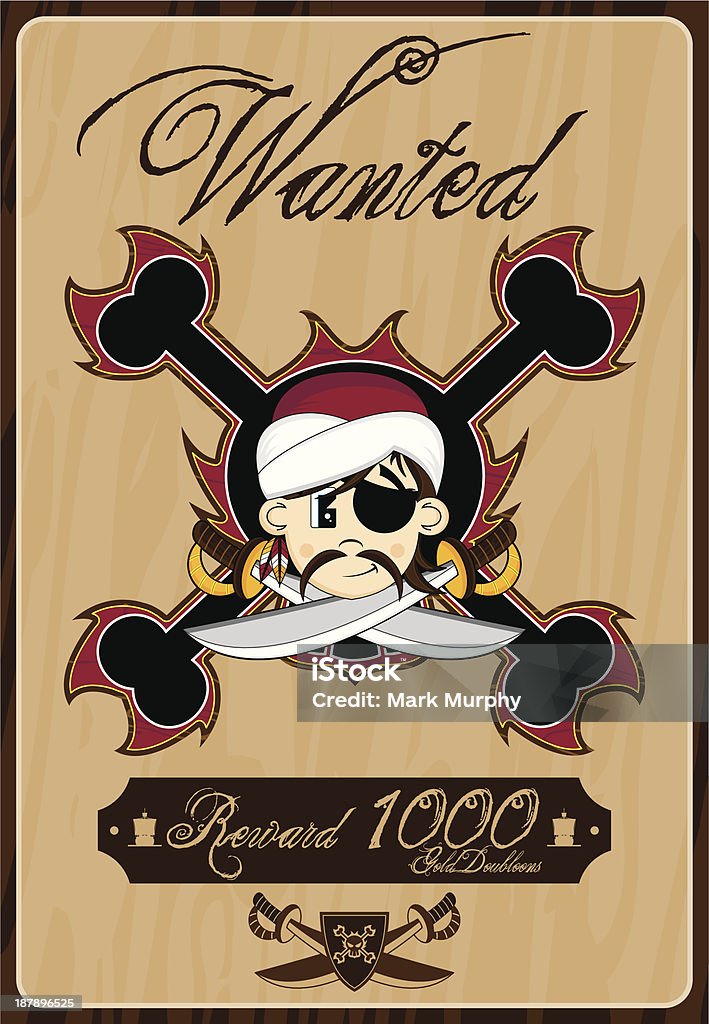 Turban Pirate Wanted-englisches Plakat - Lizenzfrei Anreiz Vektorgrafik