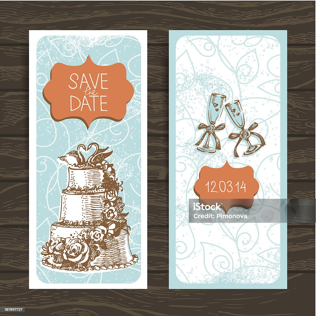 Carte d'invitation de mariage - clipart vectoriel de A la mode libre de droits