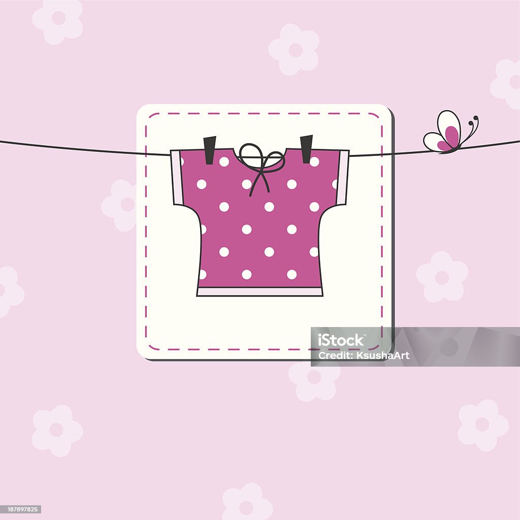 invitation de douche bébé fille - clipart vectoriel de Arrivée libre de droits