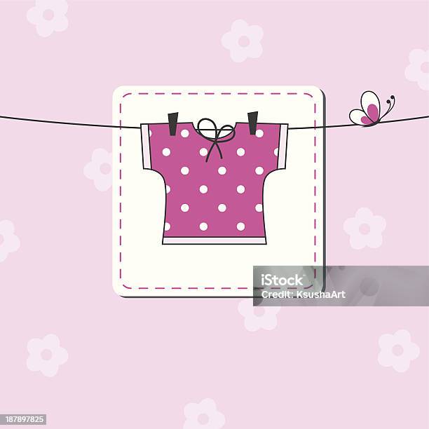 Invitation De Douche Bébé Fille Vecteurs libres de droits et plus d'images vectorielles de Arrivée - Arrivée, Blanc, Bébé