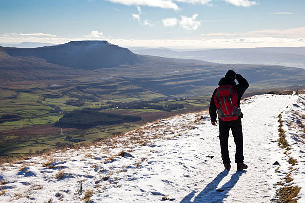 istock Hiker on Whernside in the snow 187897893