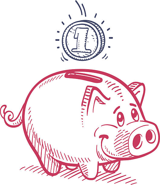 Piggy Bank vector art illustration