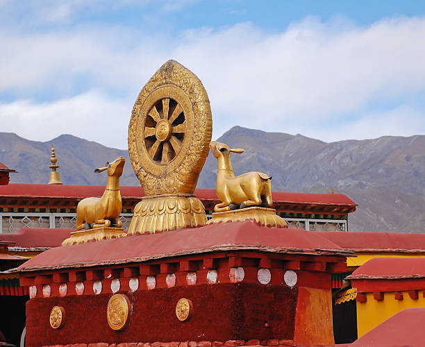 istock Tibetan temple roof decorative 187899192
