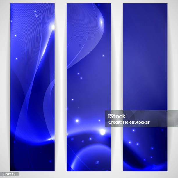 Astratto Banner Blu - Immagini vettoriali stock e altre immagini di Astratto - Astratto, Blu, Brillante