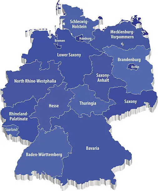 Vector illustration of Vector map o Germany