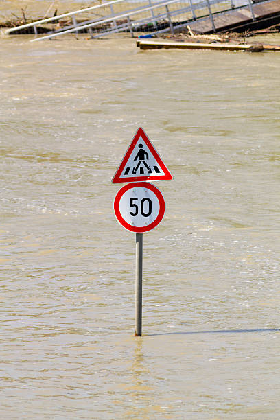 istock Traffic sign in and pierflood 187902201
