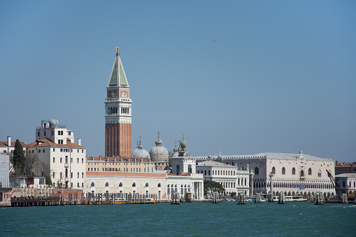 Doge's  Palace and  Campanile di San Marco  in Venice ,Italy,2019