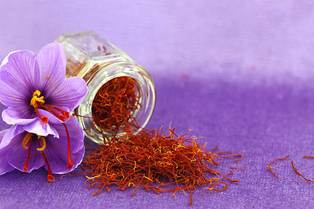 istock Dried saffron spice and flower 187912659
