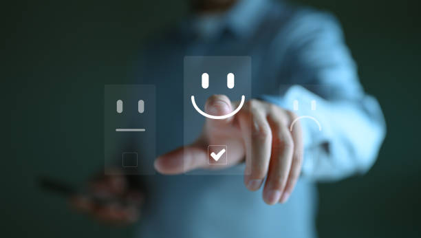 istock User give rating to service experience on online application, Customer review satisfaction feedback survey concept, Customer can evaluate quality of service leading to reputation ranking of business. 1879130735