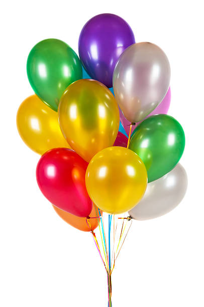 Kolorowe balony na białym tle – zdjęcie