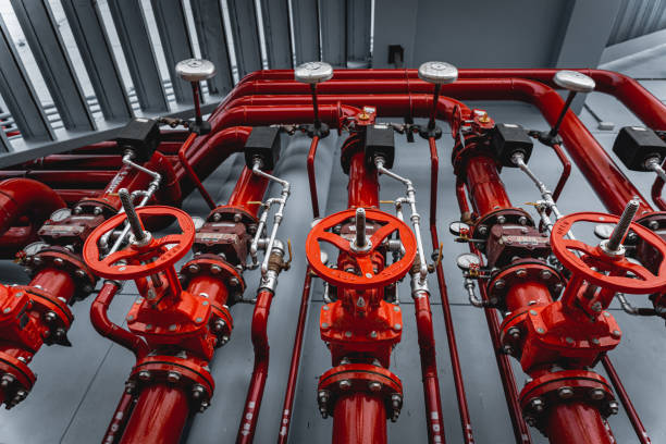 istock Header pipes valve zone and fire alarm control system at industrial plants 1879135386