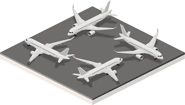 Vector illustration of news aircraft Isometric illustration