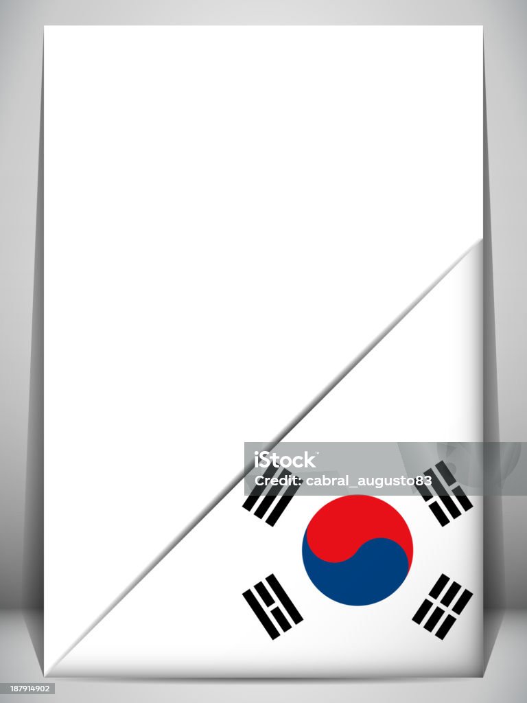 South Korea Country Flag Turning Page Angle stock vector