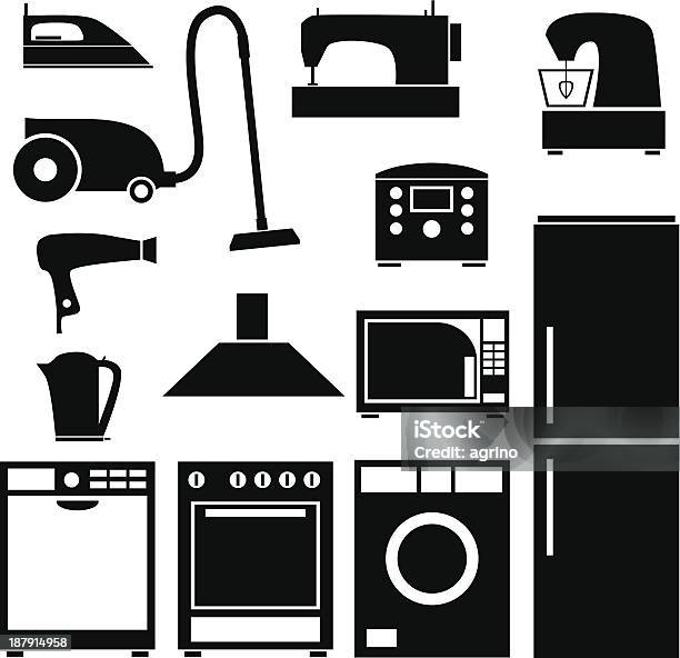 Ilustración de Conjunto De Electrodomésticos y más Vectores Libres de Derechos de Aspiradora - Artículo de limpieza - Aspiradora - Artículo de limpieza, Cocina - Electrodomésticos, Electrodoméstico
