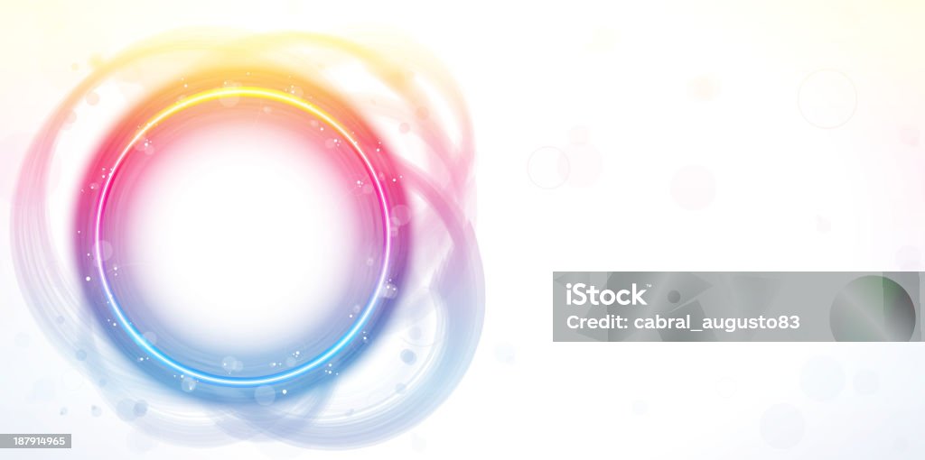 Rainbow círculo frontera con Sparkles y centellea - arte vectorial de Luz natural libre de derechos