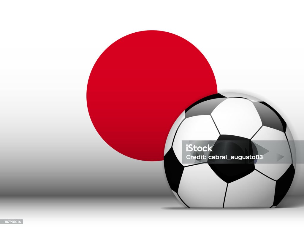 日本サッカーボールとフラグの背景 - あこがれのロイヤリティフリーベクトルアート