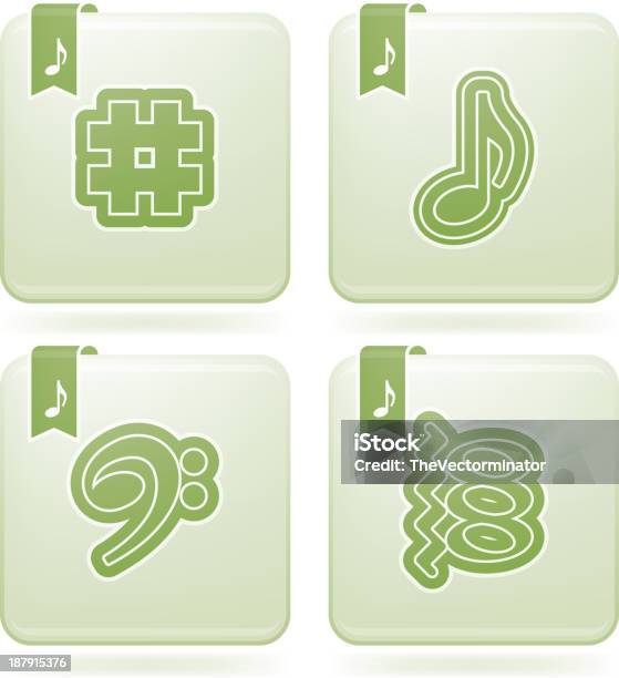 Notazione Musicale - Immagini vettoriali stock e altre immagini di Bianco - Bianco, Chiave di basso, Colore verde