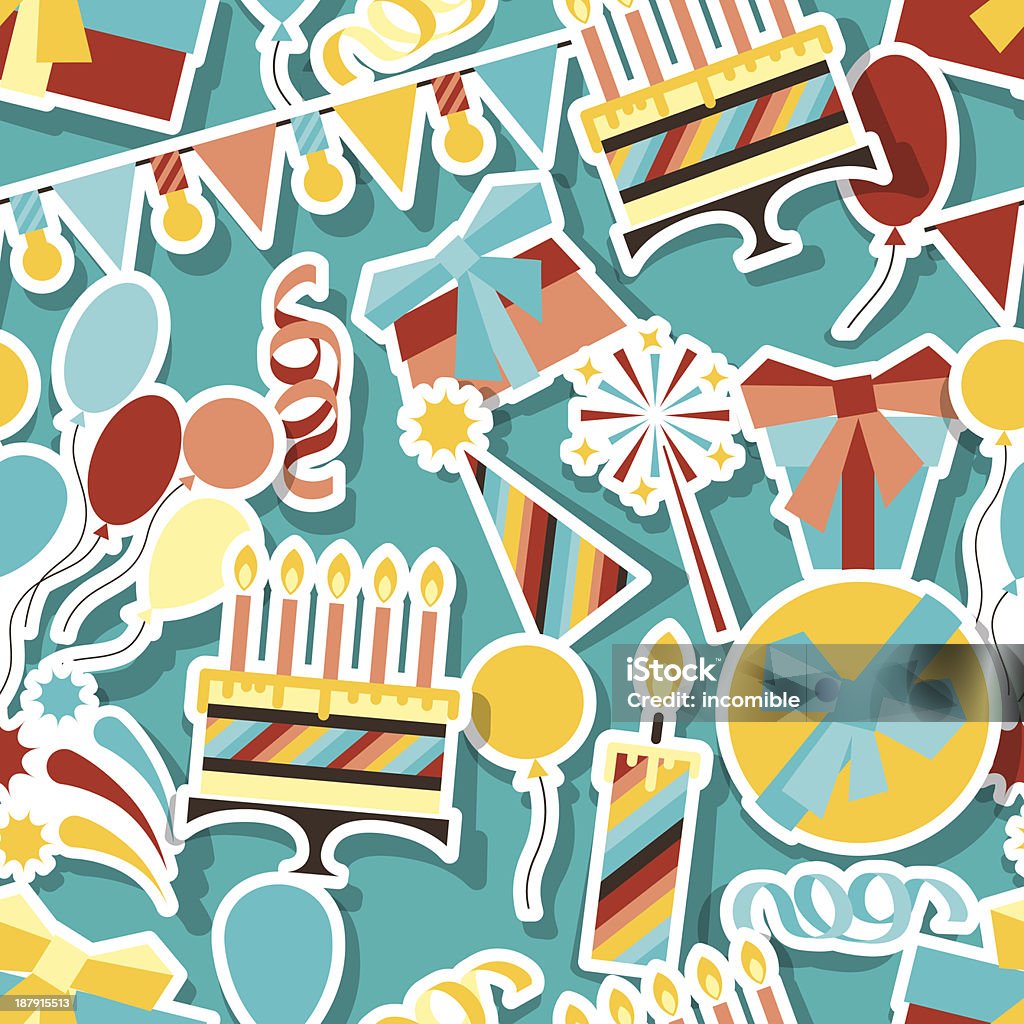 Happy Birthday party motif sans couture. - clipart vectoriel de Abstrait libre de droits