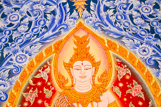istock Painting Thai style mural in  Wat Phra Mahathat Chedi Chaimongkol 187915525