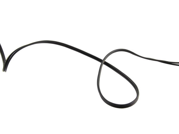 istock Black wire cable of usb and adapter isolated on white background.Electronic Connector.Selection focus. 1879157496
