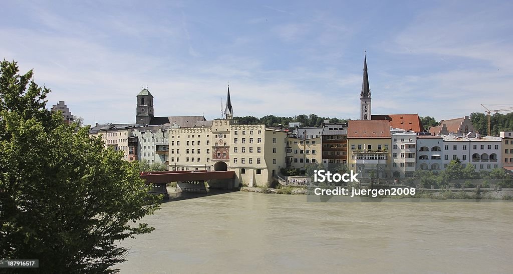 Wasserburg am Inn The old town of Wasserburg am Inn is situated on a peninsula of Inn River Ancient Stock Photo