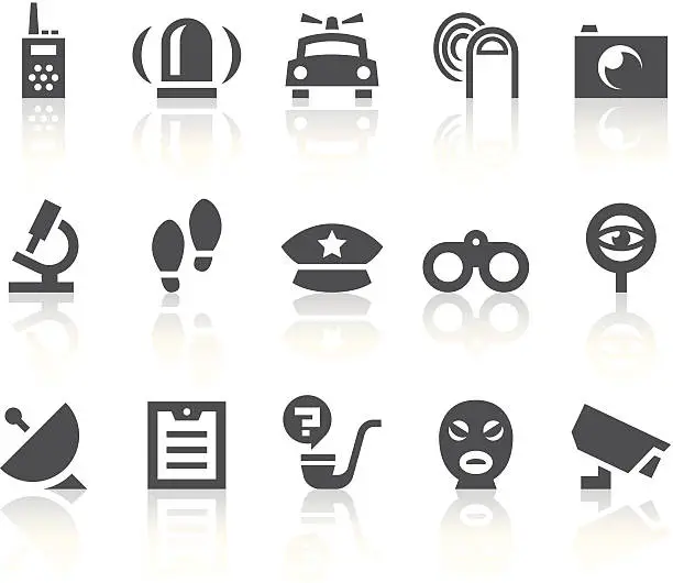 Vector illustration of Investigate Icons | Simple Black Series